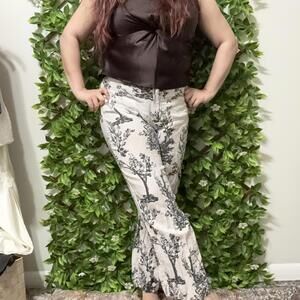 Stylish Black and White Floral Print Pants